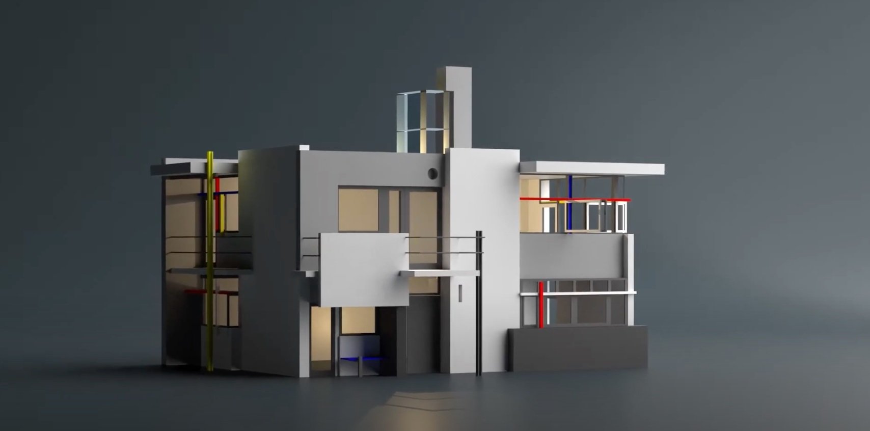 Exterieur van het huis, in 3D-model