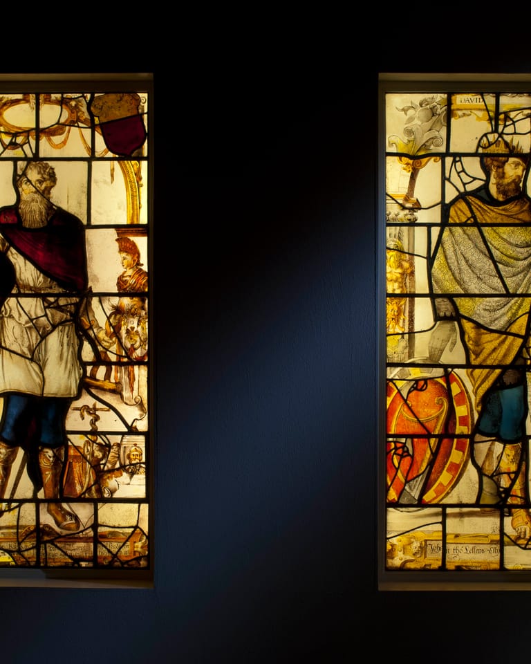 Mozes en koning David op glas